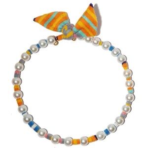 NWT Lele Sadoughi Faux Ivory Large Pearl Designer Necklace